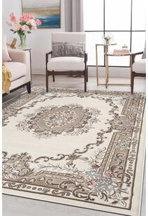 Abbie Cream Aubusson Floral Rugs