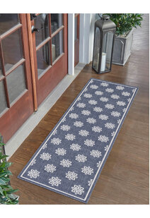 Ambient Navy Floral Outdoor Rug