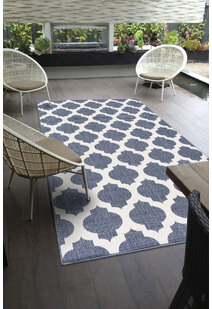 Ambient Blue Outdoor Trellis Rug