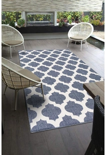 Ambient Blue Outdoor Trellis Rug