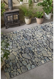Aperto Stone Pebble Pattern Rug