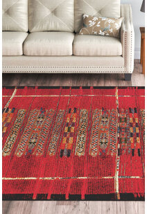 Aperto Red Tribal Pattern Rug