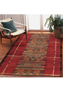 Aperto Red Tribal Pattern Rug