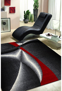 Aria Black Modern Abstract Rug