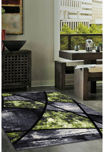Aria Green Modern Abstract Rug