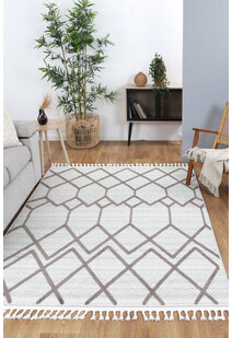 Ariel Fringed Moroccan Trellis Rug