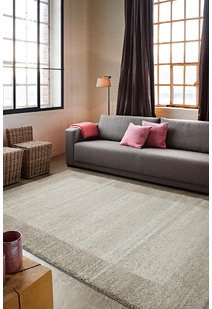 Bergamo Tan Modern Border Rug