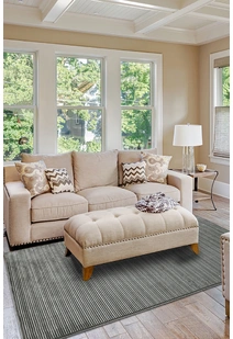 Brigitte Modern Grey Striped Rug