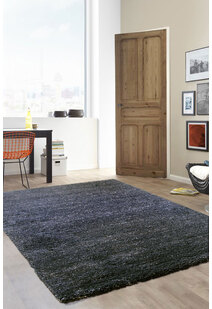 Boston Plain Black Modern Rug