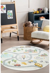 Candy Road Kids Round Rug