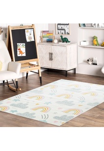Candy Rainbow & Clouds Kids Rug