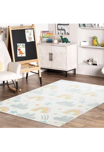 Candy Rainbow & Clouds Kids Rug