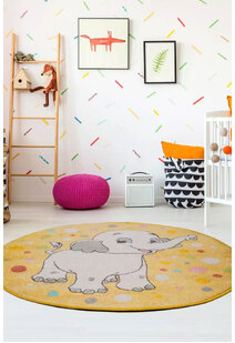 Candy Elephant Kids Round Rug