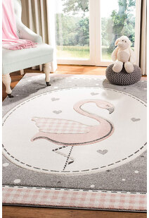 Charlie Pink Flamingo Kids Rug