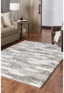 Ciro Beige Abstract Shaggy Rug