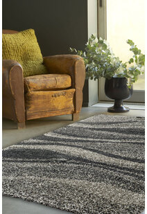 Ciro Grey Wavy Shaggy Rug