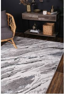 Cole Grey Abstract Wave Rug