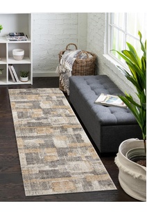 Cremona Geometric Carved Rug