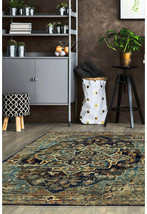 Danny Navy Classic Medallion Rug