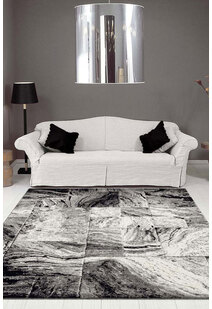 David Black Marble Pattern Rug