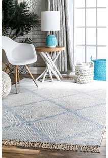 Dhurrie Blue Flatweave Wool Rug