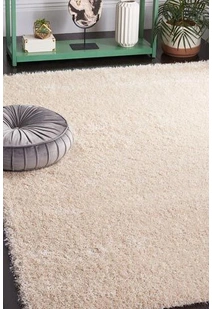 Dream Plain Beige Shaggy Rug