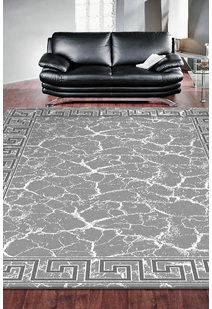 Dylan Grey Greek Key Border Rug
