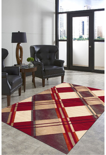 Eliza Carved Tartan Pattern Rug