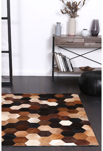 Elena Cow Hide Leather Rug