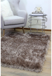 Elisa Silky Soft Brown Shaggy Rug