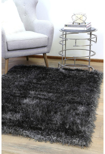 Elisa Silky Soft Grey Shaggy Rug