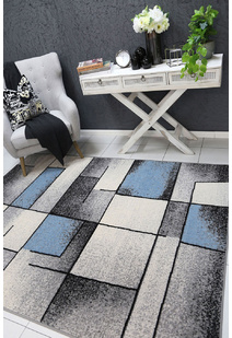 Emma Blue Modern Abstract Rug