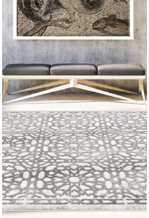 Fabian Damask Grey Rug