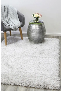 Flavia Plain Grey Thick Shaggy Rug