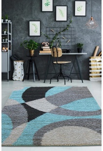 Moss Modern Abstract Shag Rug