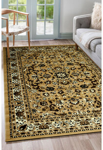 Gil Beige Traditional Oriental Rug