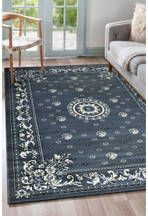 Gil Grey Traditional Medallion Rug