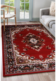 Gil Red Traditional Medallion Rug