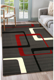 Gil Modern Grey Geometric Rug