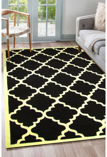 Gil Modern Black Trellis Rug