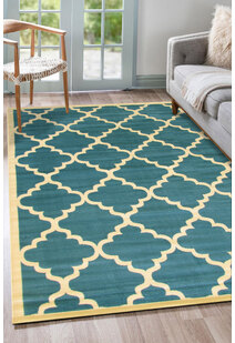 Gil Modern Blue Trellis Rug