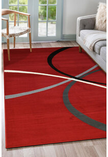 Gil Red Modern Abstract Rug
