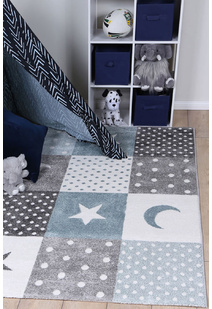 Hello Soft Moon & Stars Kids Rug 