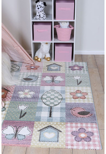 Hello Flower Geometric Kids Rug