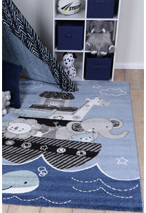 Hello Blue Ark & Animal Kids Rug