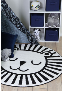 Hello Round Lion Face Kids Rug