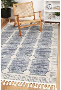 Inti Moroccan Blue Geometric Rug