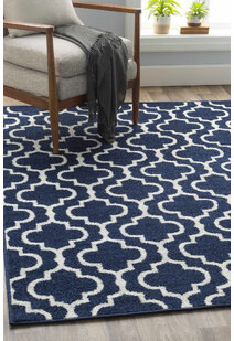 Jack Navy Trellis Pattern Rug