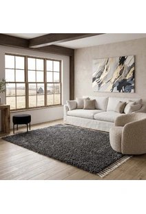 Joey Plain Anthracite Shaggy Rug