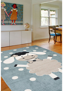 Kade Blue Sheep Kids Rug